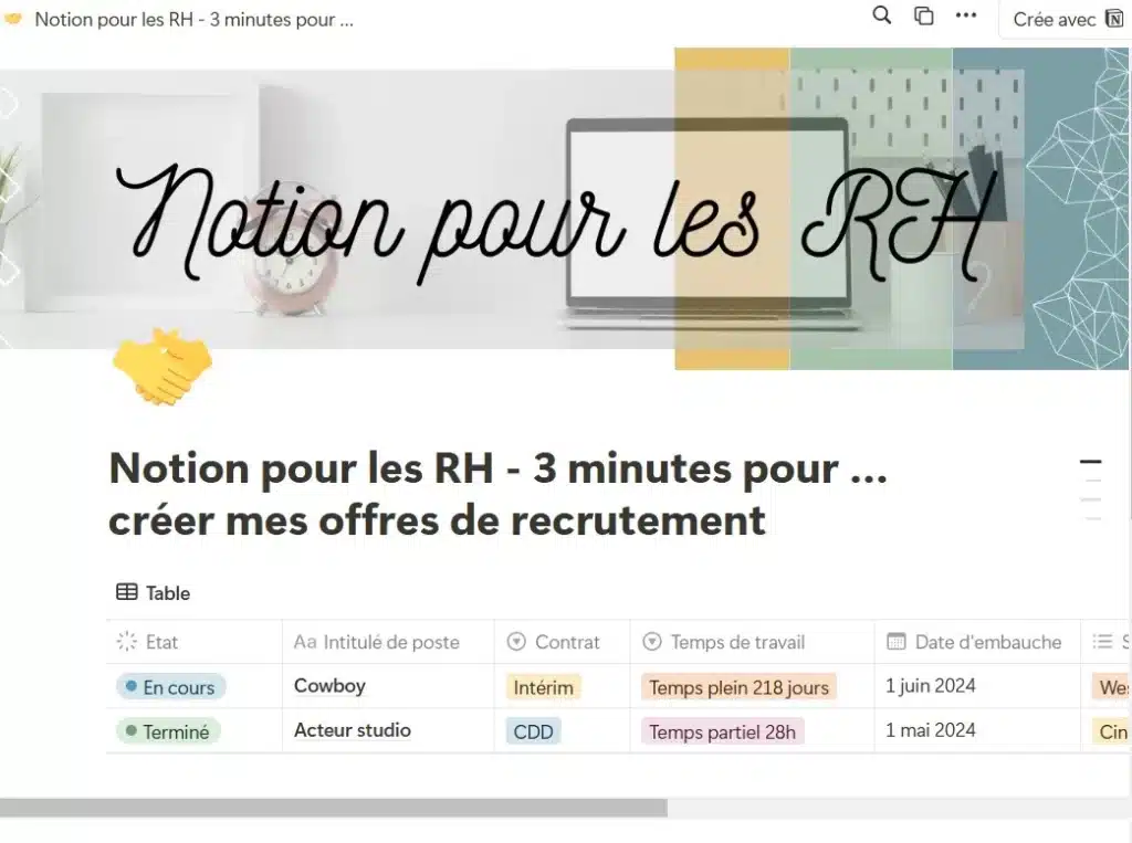 Recrutement3 Notion pour les RH - 3 minutes pour … créer mes offres de recrutement