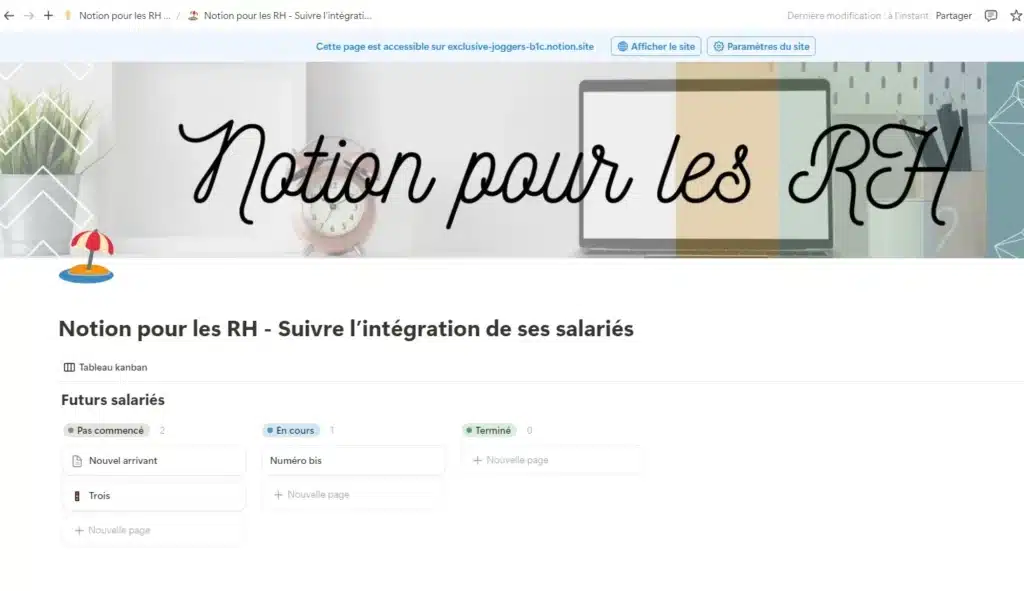 Notion pour les RH - Suivre l'intégration de ses salariés Notion pour les RH - Suivre l'intégration de ses salariés