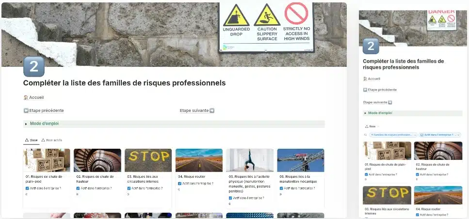 Feuille des risques professionnels Modèle Notion DUERP 